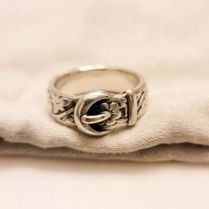 *Retired* James Avery Floral Belt & Buckle Ring sz9